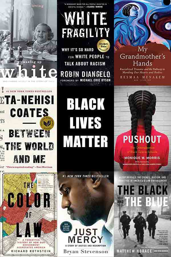 Covers of books recommended as anti-racism resources